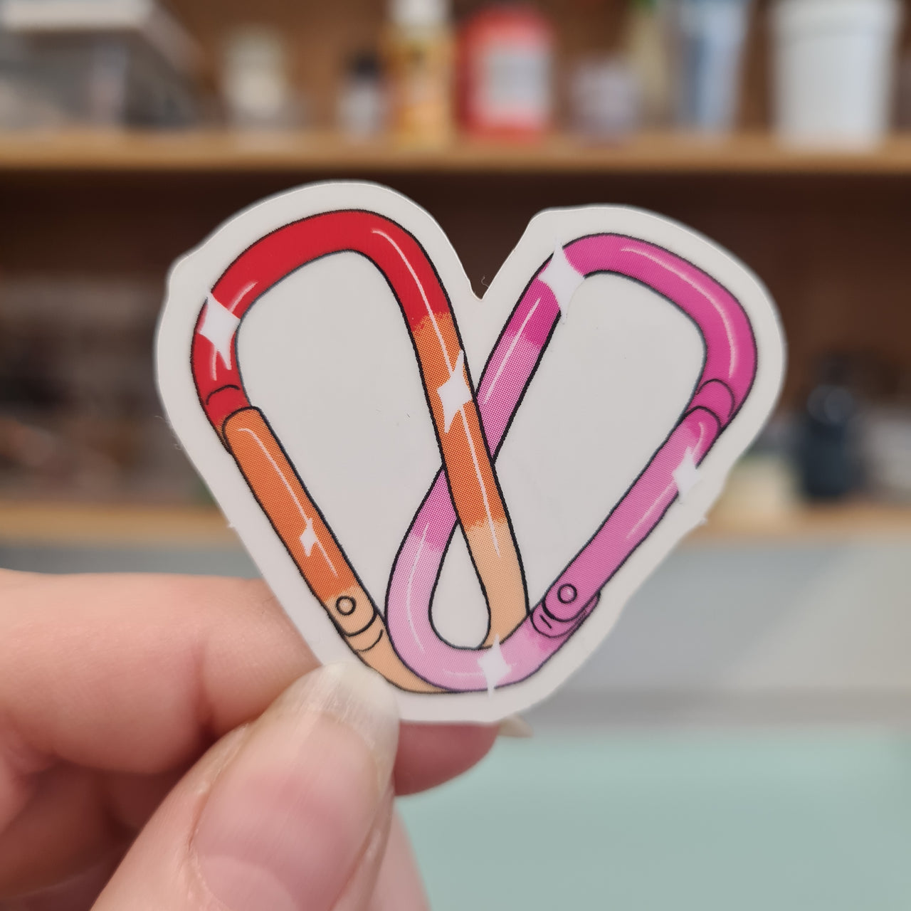 Carabiner Heart Sticker