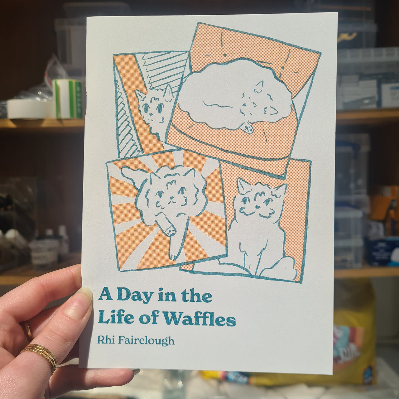 A Day in the Life of Waffles | Risograph Zine by Rhi Exists