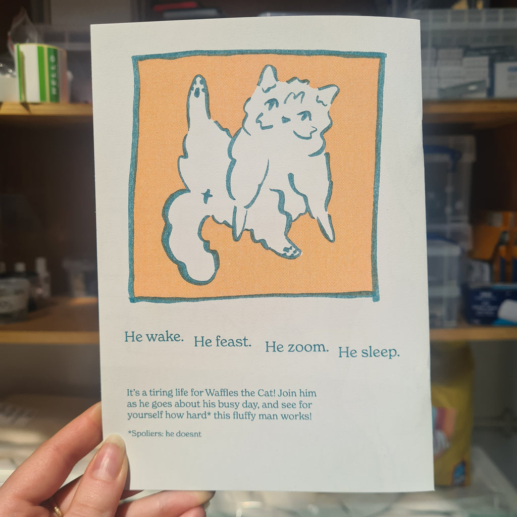 A Day in the Life of Waffles | Risograph Zine by Rhi Exists