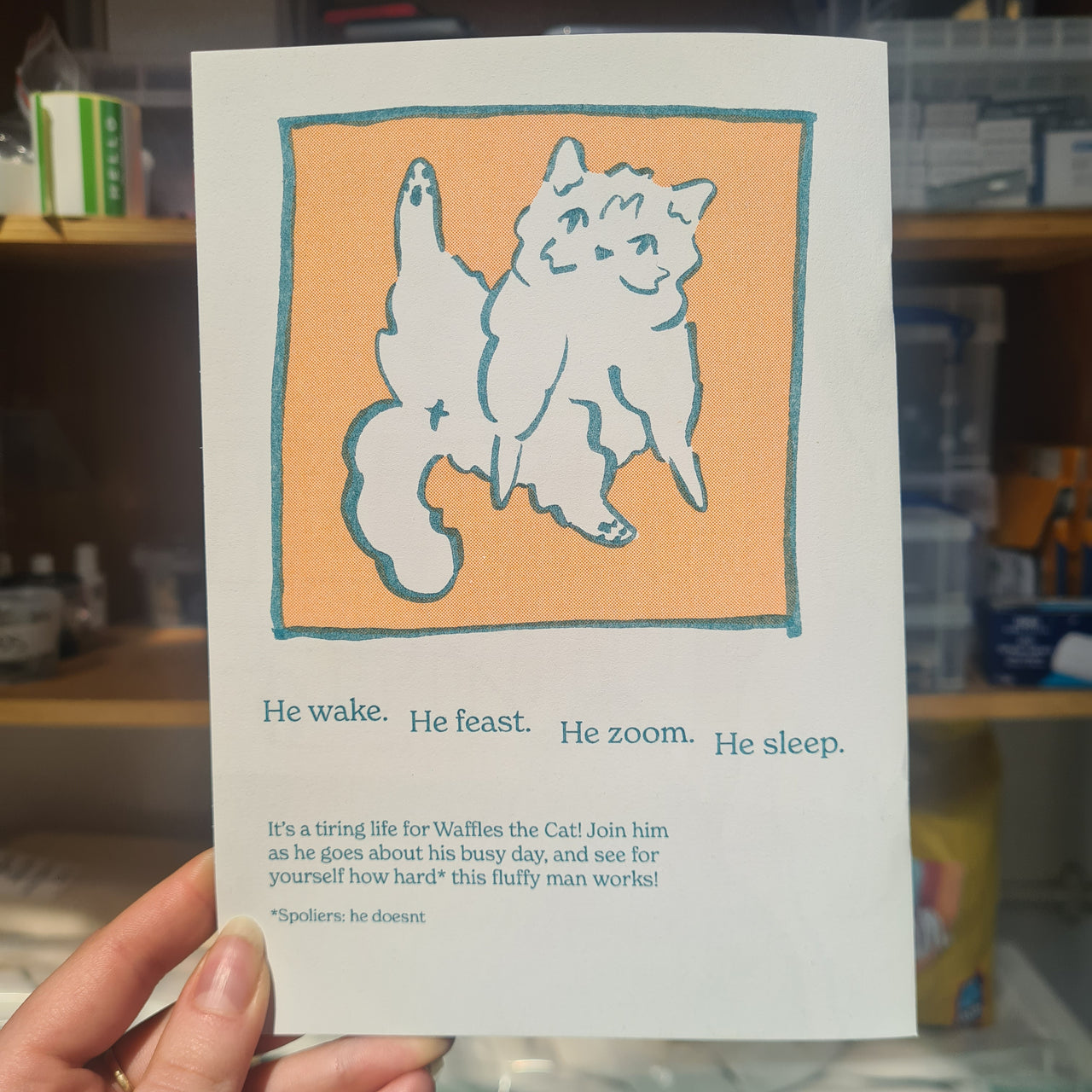 A Day in the Life of Waffles | Risograph Zine by Rhi Exists