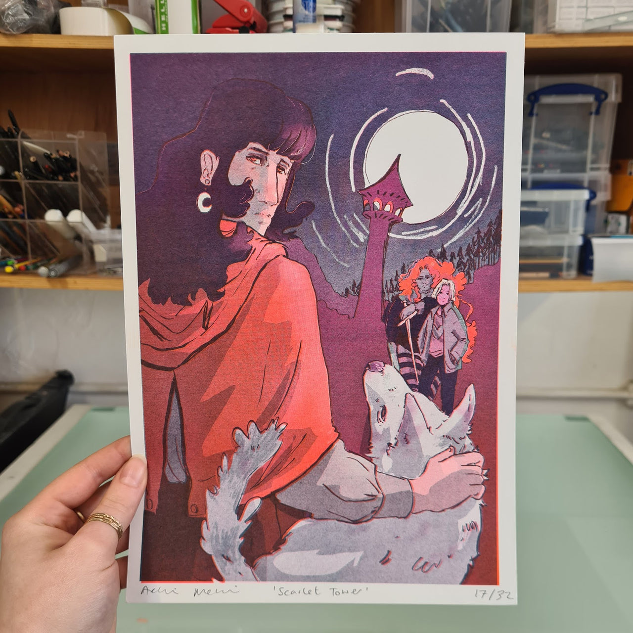 Scarlet Tower | A4 Risograph Print