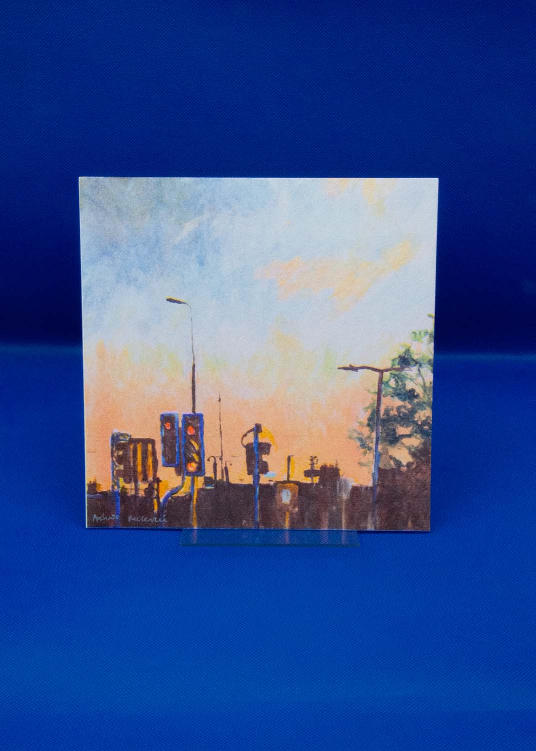 Traffic Light Sunset | 20x20 Risograph Print | Urban Series