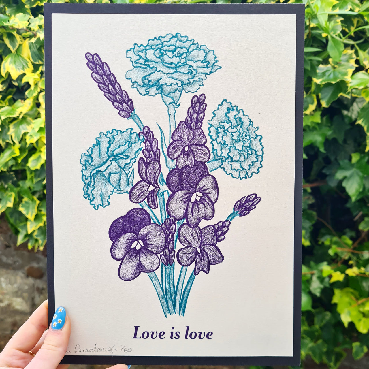 Love is love Queer Floral Bouquet | Pride Riso Print