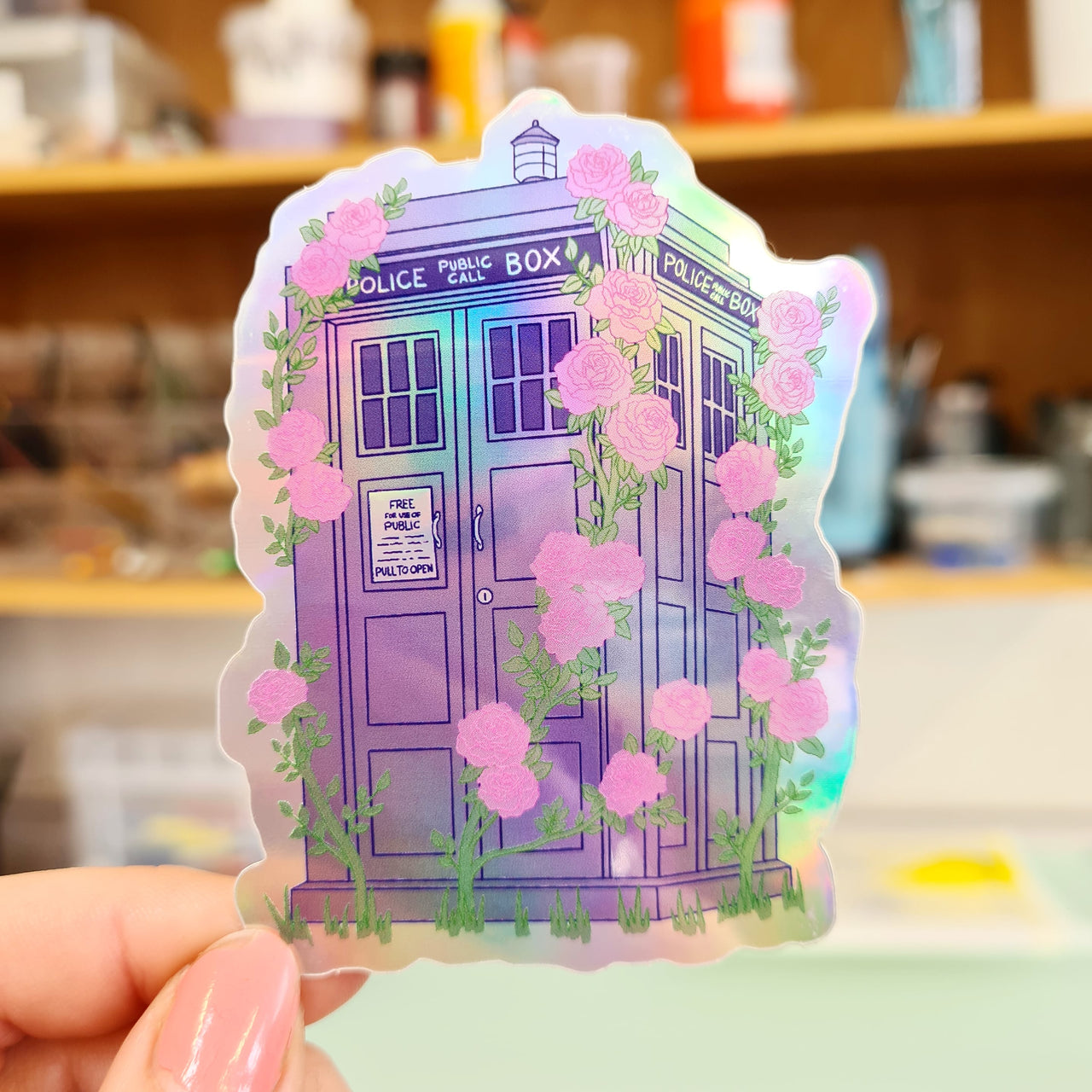 Overgrown TARDIS Sticker