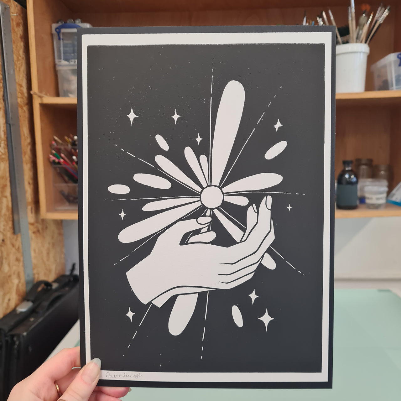 Howl Star Eater | A4 Lino Print