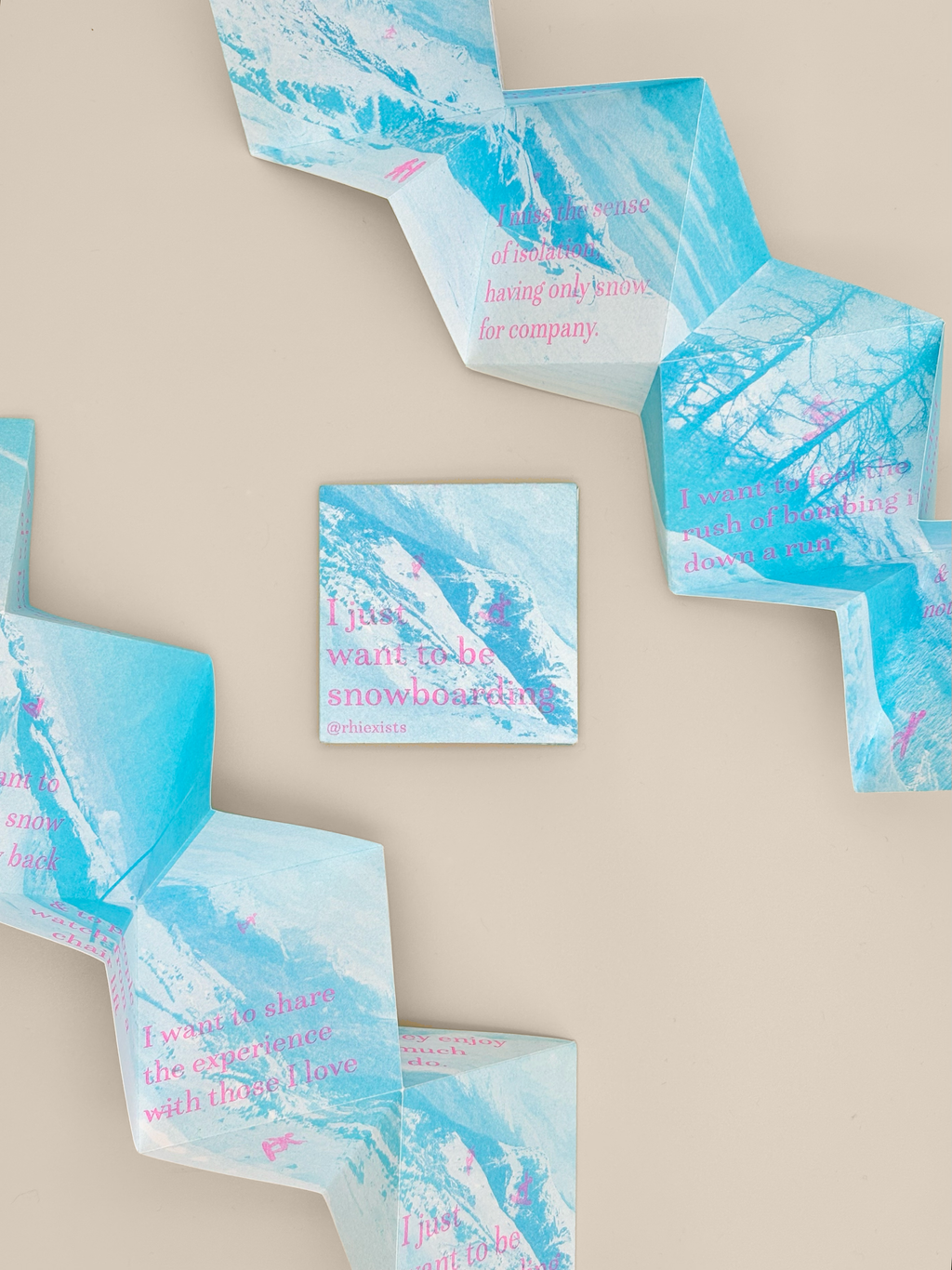 I Just Want To Be Snowboarding | Handmade Concertina Zine