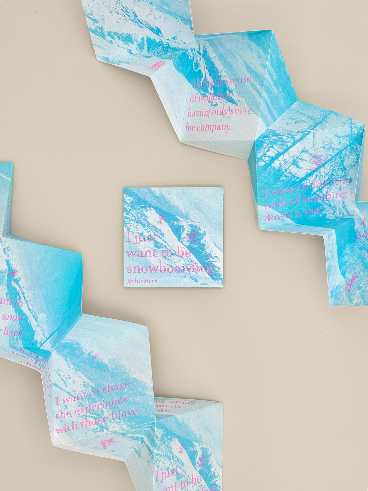 I Just Want To Be Snowboarding | Handmade Concertina Zine