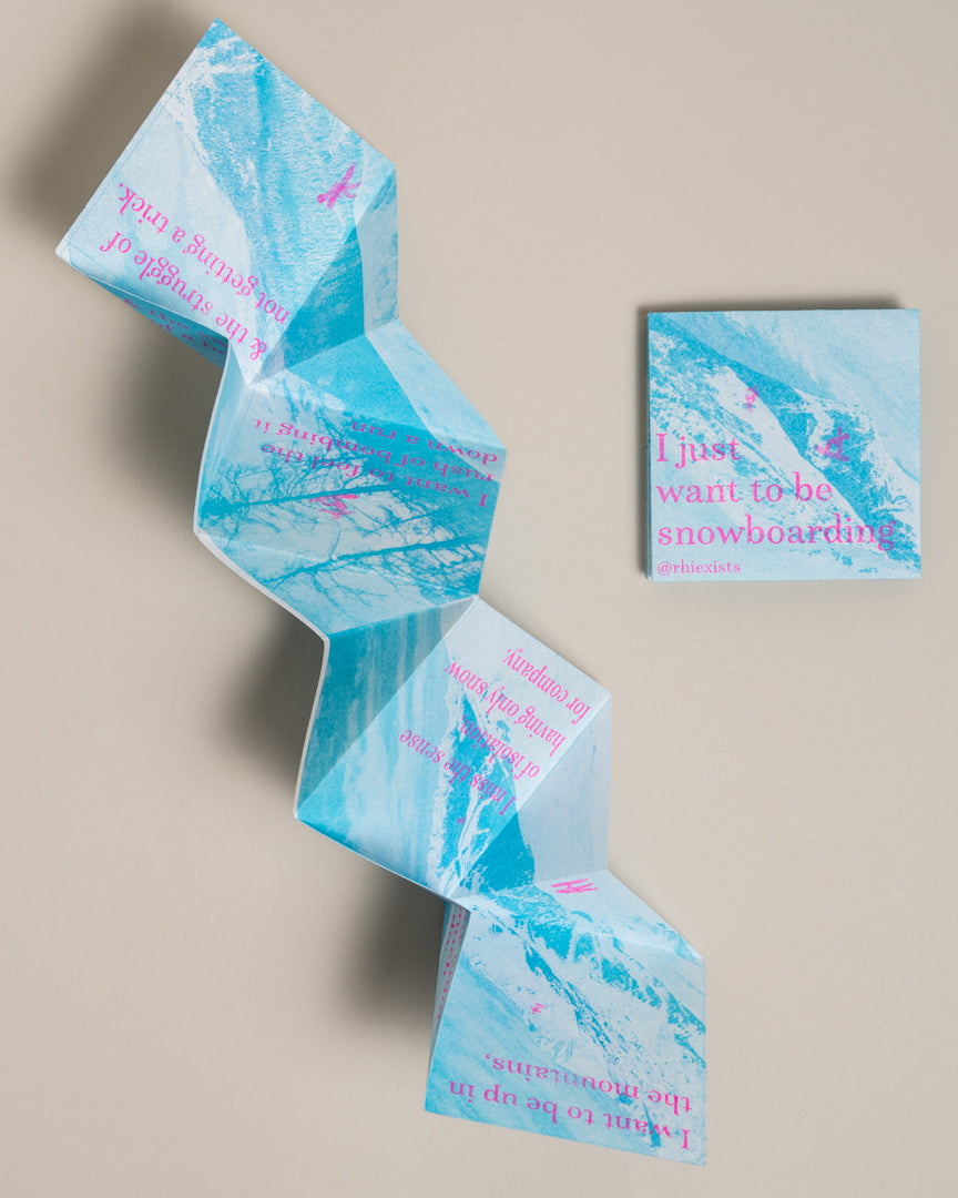 I Just Want To Be Snowboarding | Handmade Concertina Zine
