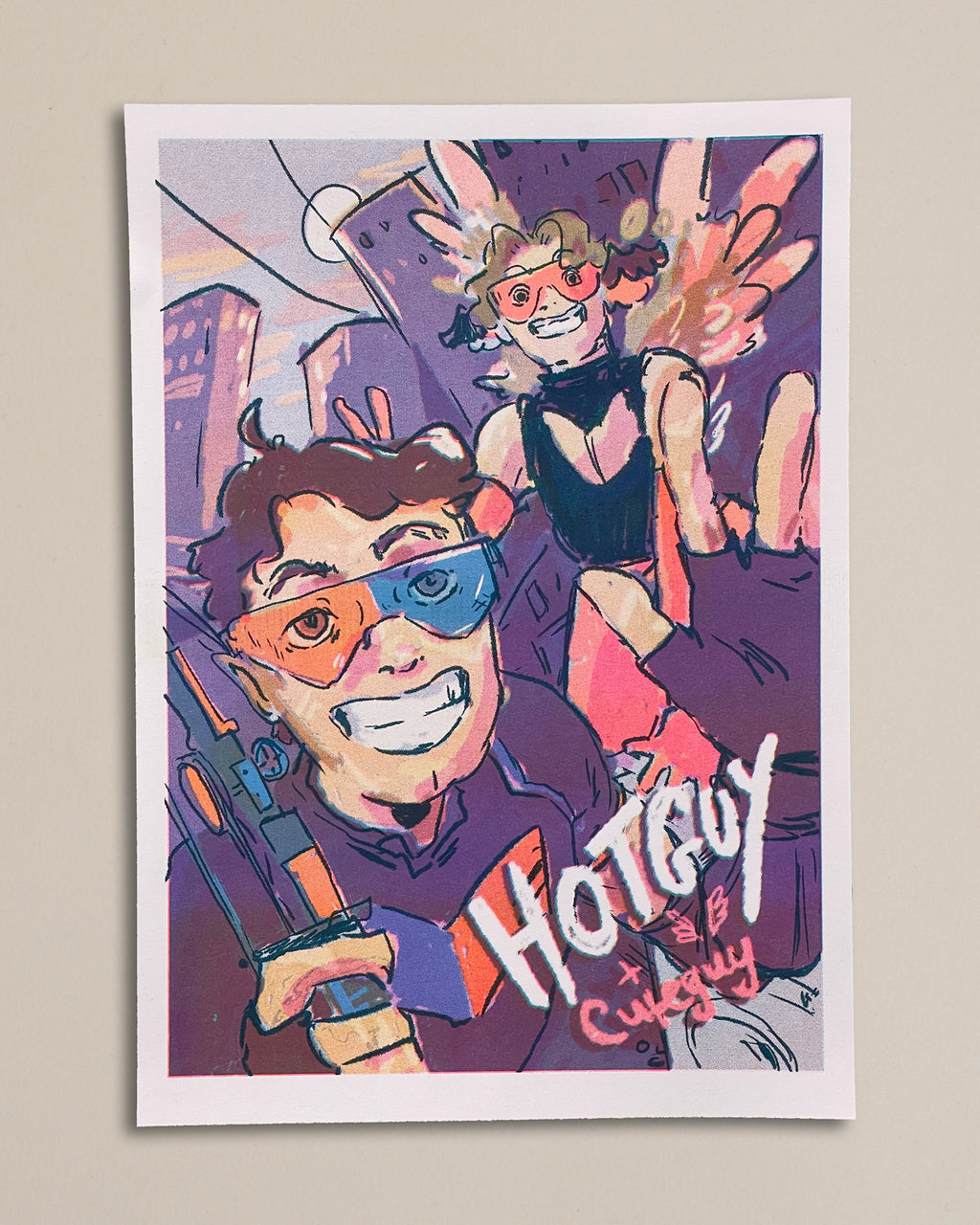 Hotguy & Cuteguy | Risograph Print