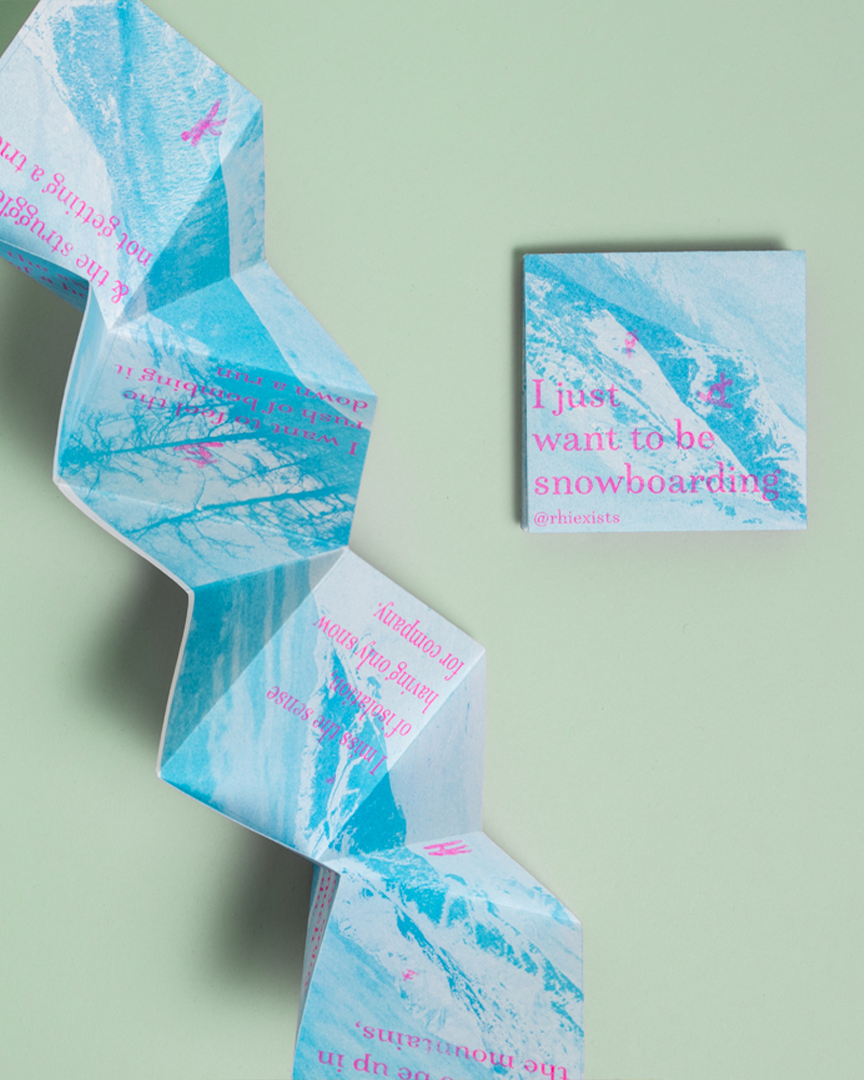 I Just Want To Be Snowboarding | Handmade Concertina Zine